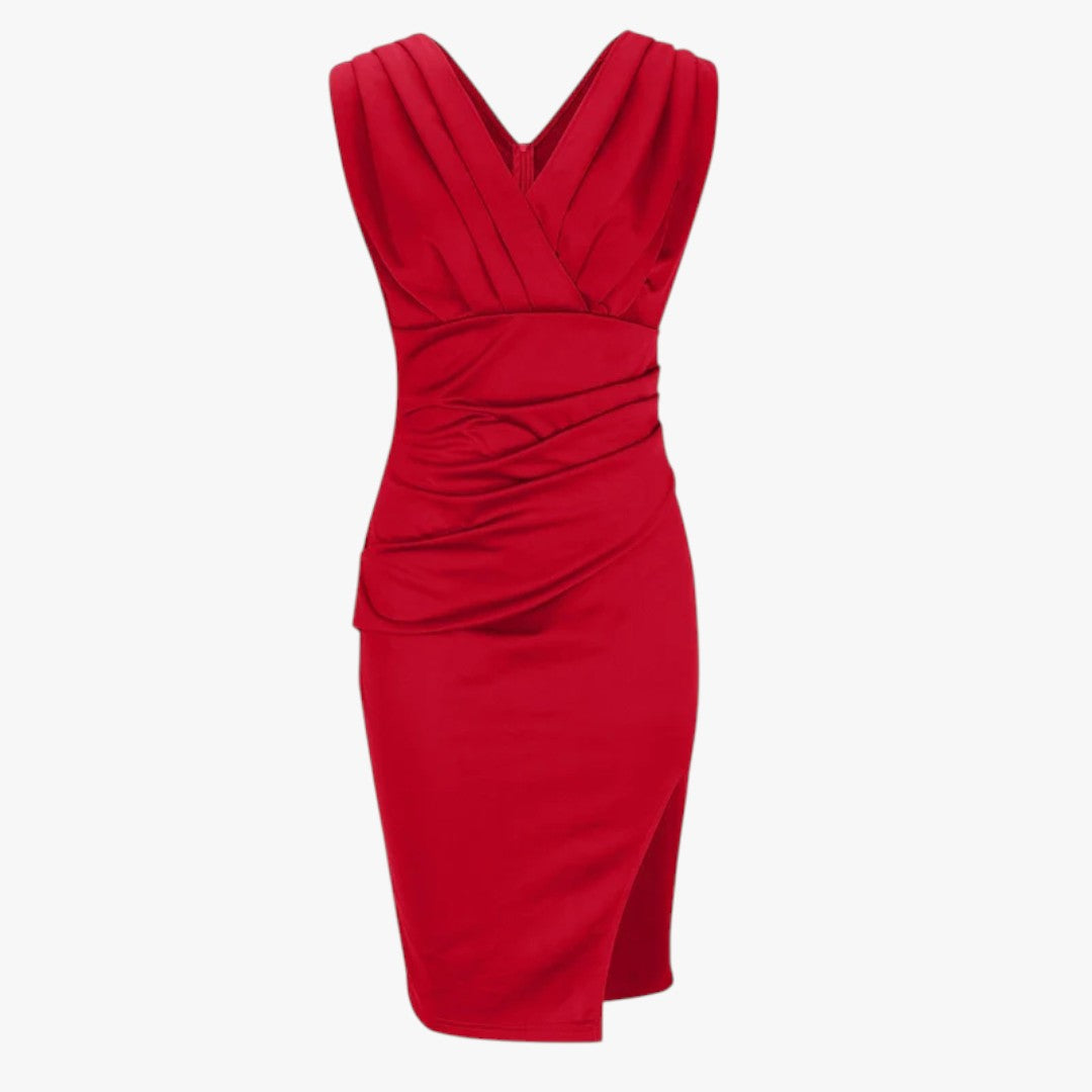Damen Ballkleid mit V-Ausschnitt für Weihnachten | Mini