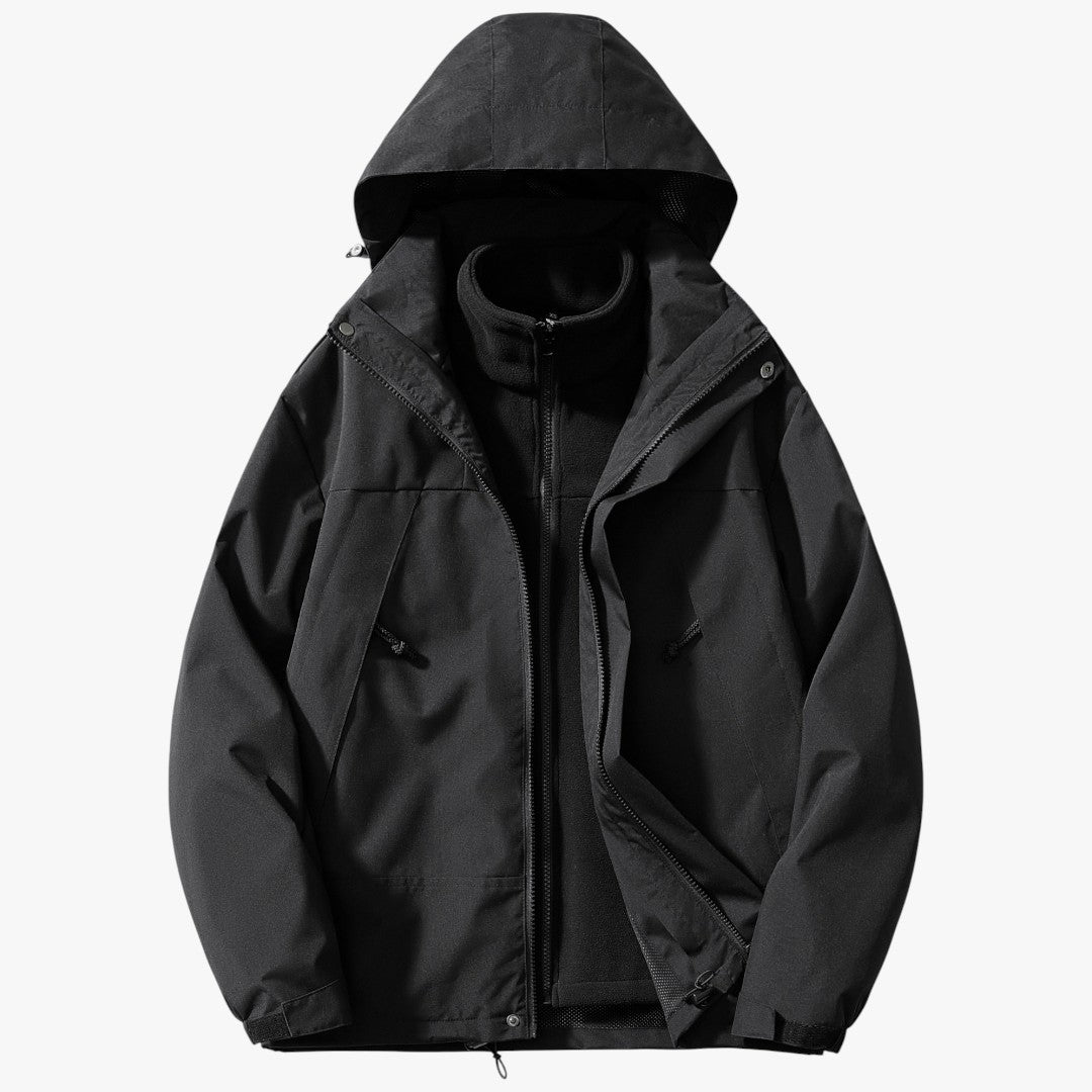 3-in-1 Winterjacke aus Fleece mit Kapuze für Damen | Kurz