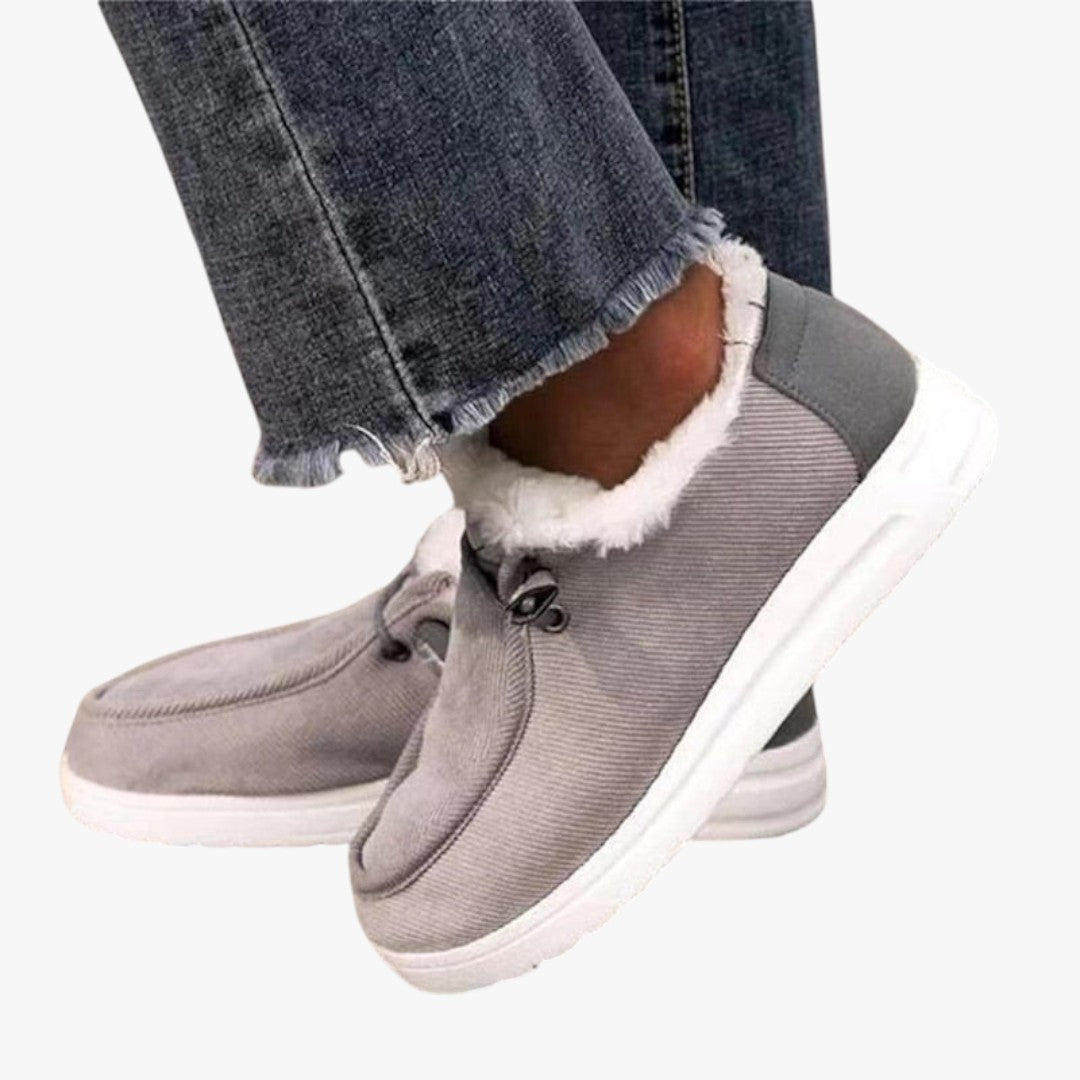 Damen Slip-On Winterschuhe mit Futter und Schnürung