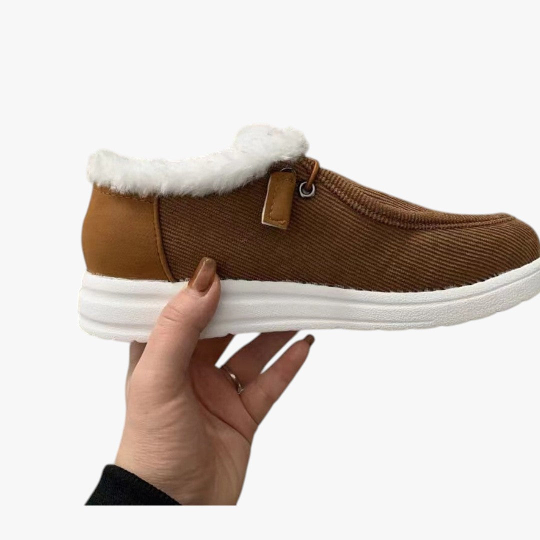 Damen Slip-On Winterschuhe mit Futter und Schnürung