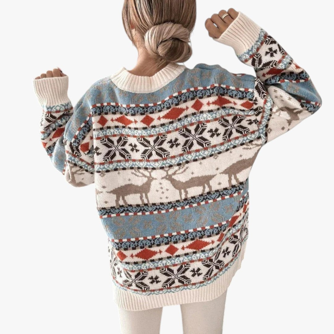 Damen Winter Weihnachtspullover Oversize