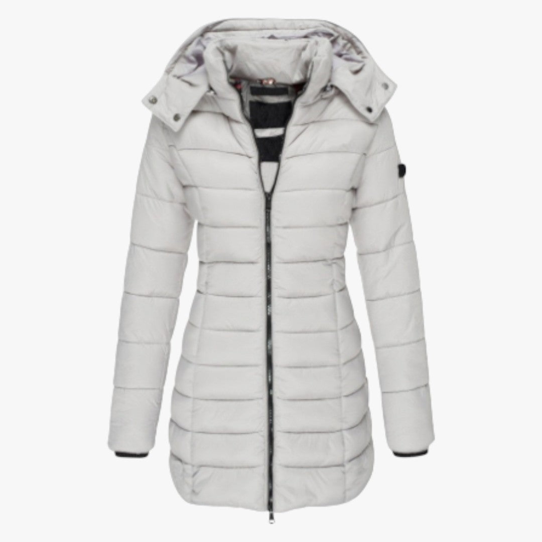 Damen Winter Daunenjacke mit Kapuze | Lang