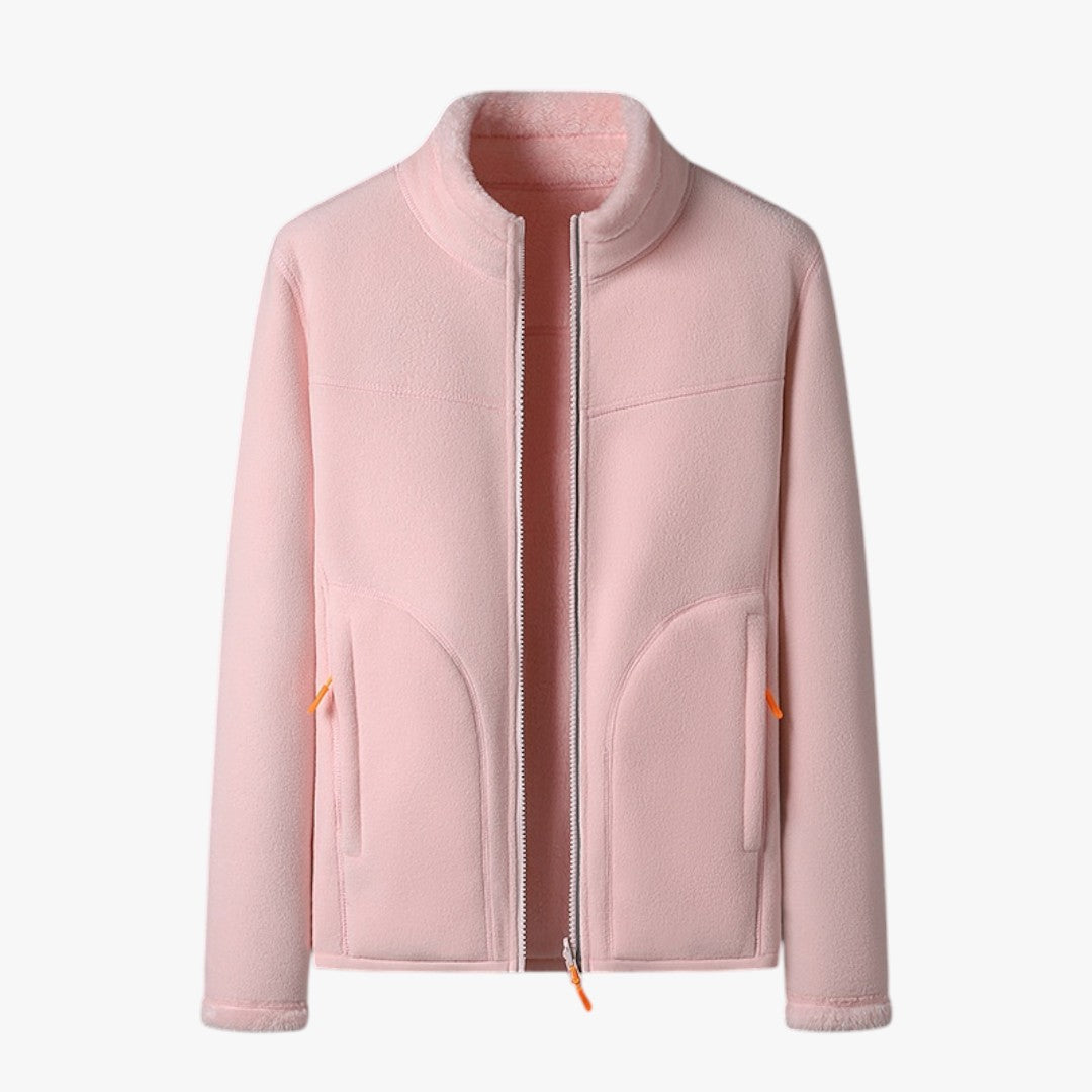 Damen Fleece Winter Skijacke mit Reißverschluss | Kurz