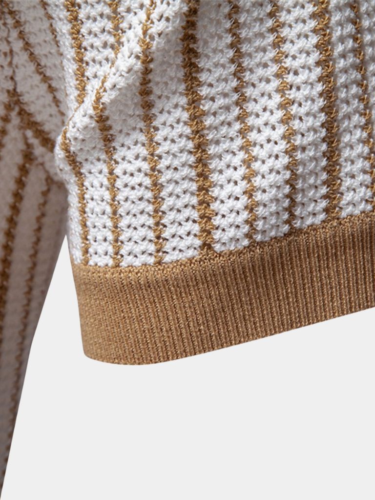 Herren Gestreiftes Strick-Polo-Shirt für stilbewusste | Hochwertig & Bequem