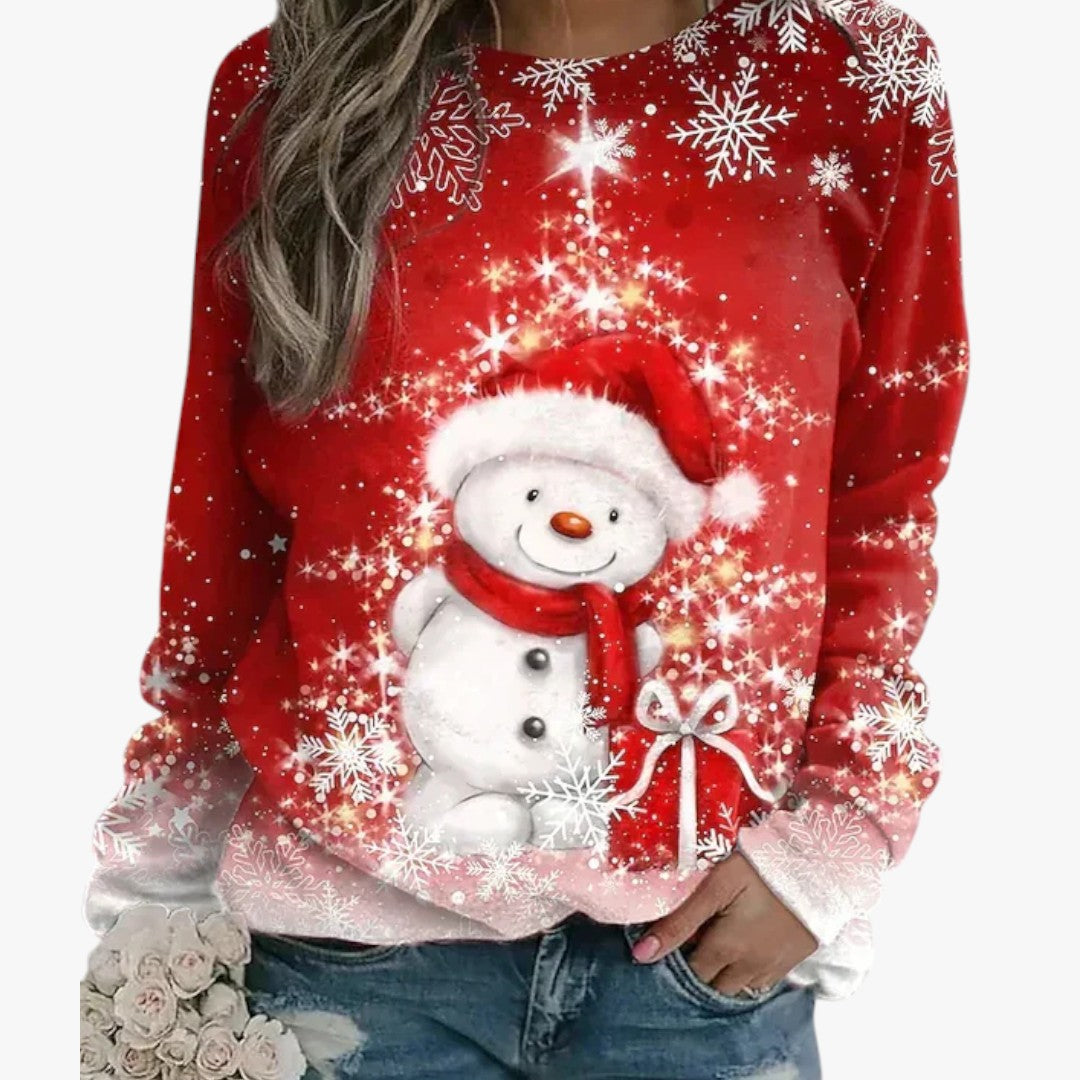 Damen Winter-Weihnachtspullover mit Rentier-Print