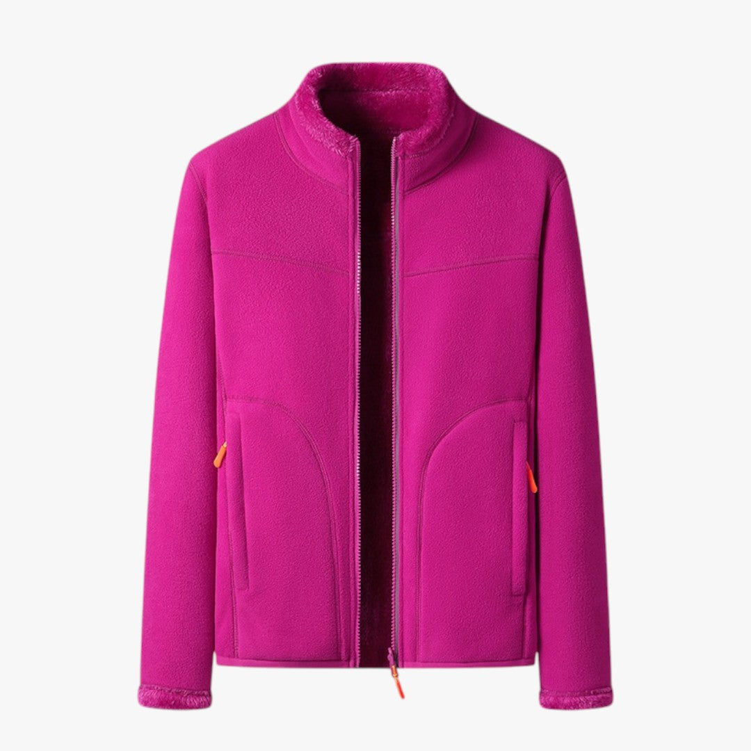 Damen Fleece Winter Skijacke mit Reißverschluss | Kurz