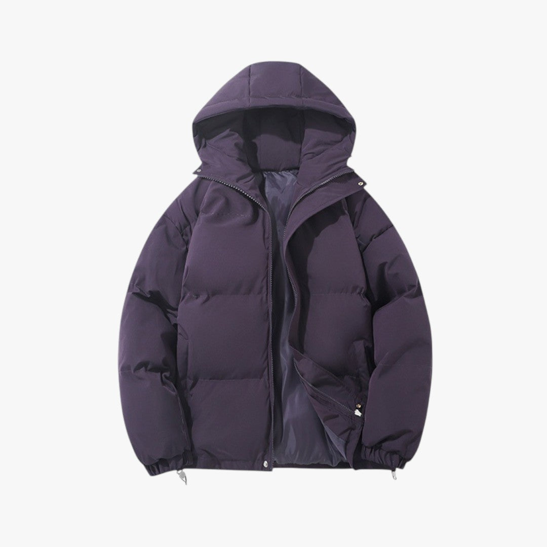Unisex Puffer Winterjacke mit Kapuze | Kurz