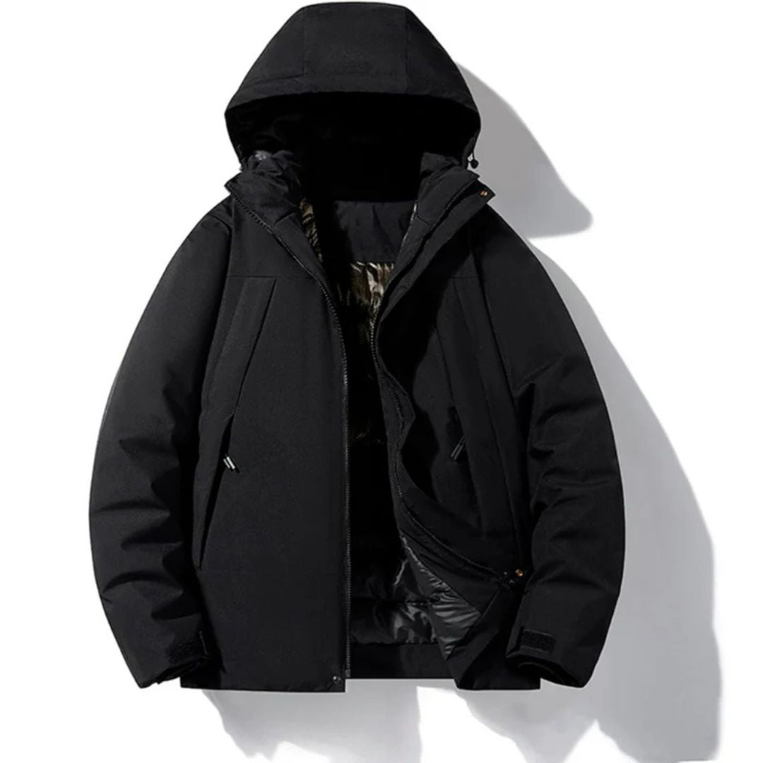 Unisex Skijacke mit Kapuze und Taschen | Reißverschluss