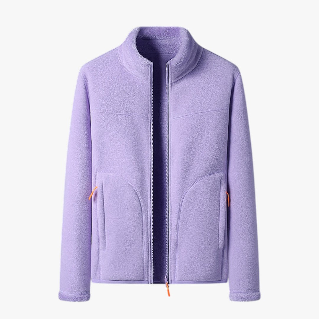 Damen Fleece Winter Skijacke mit Reißverschluss | Kurz