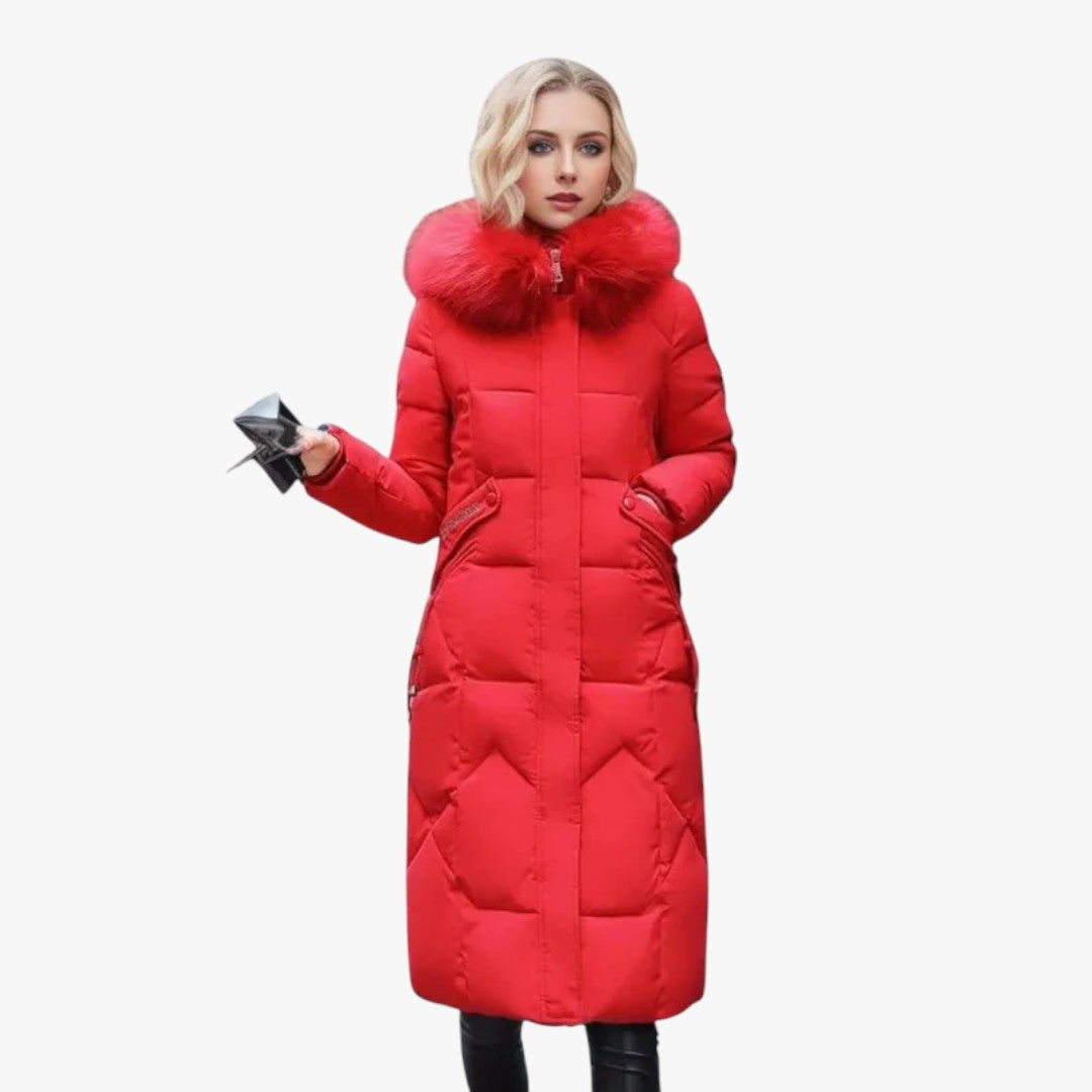 Damen-Winterdaunenjacke mit Kapuze | Mantel