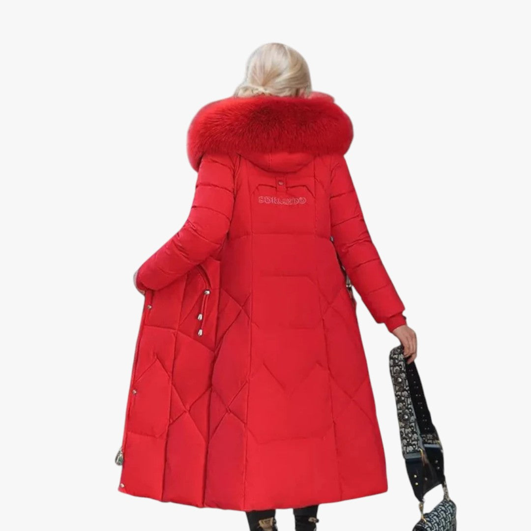 Damen-Winterdaunenjacke mit Kapuze | Mantel