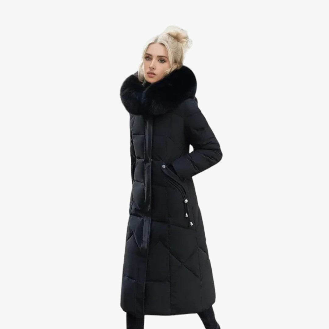 Damen-Winterdaunenjacke mit Kapuze | Mantel