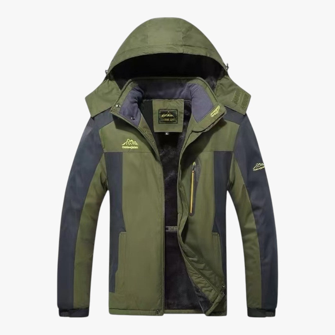 Herren Fleece Winterjacke mit Kapuze und Reißverschluss | Kurz