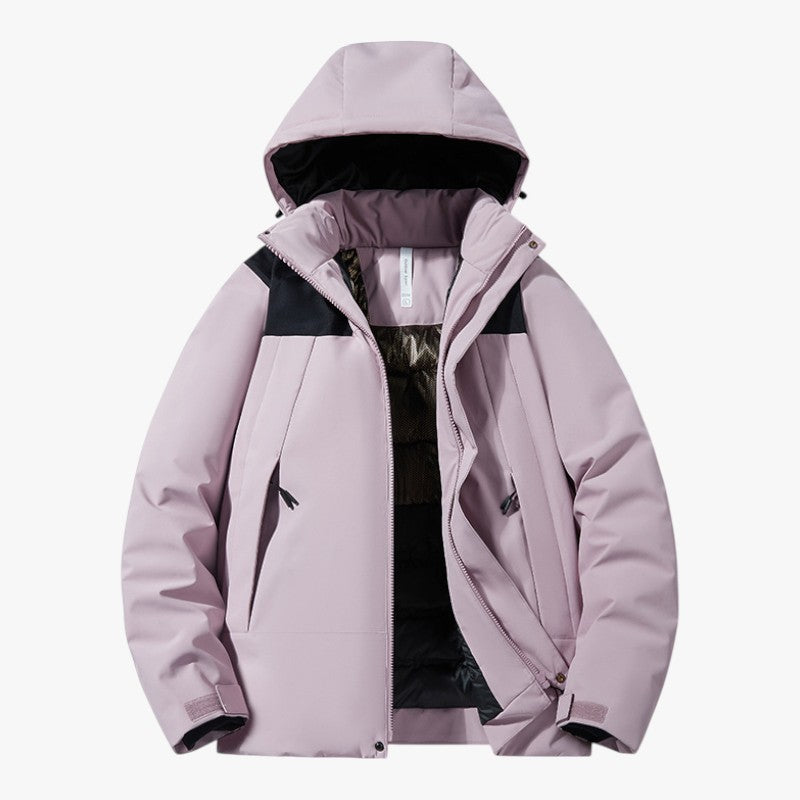 Unisex Skijacke mit Kapuze und Taschen | Reißverschluss
