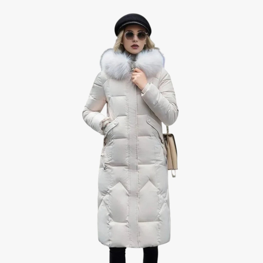Damen-Winterdaunenjacke mit Kapuze | Mantel