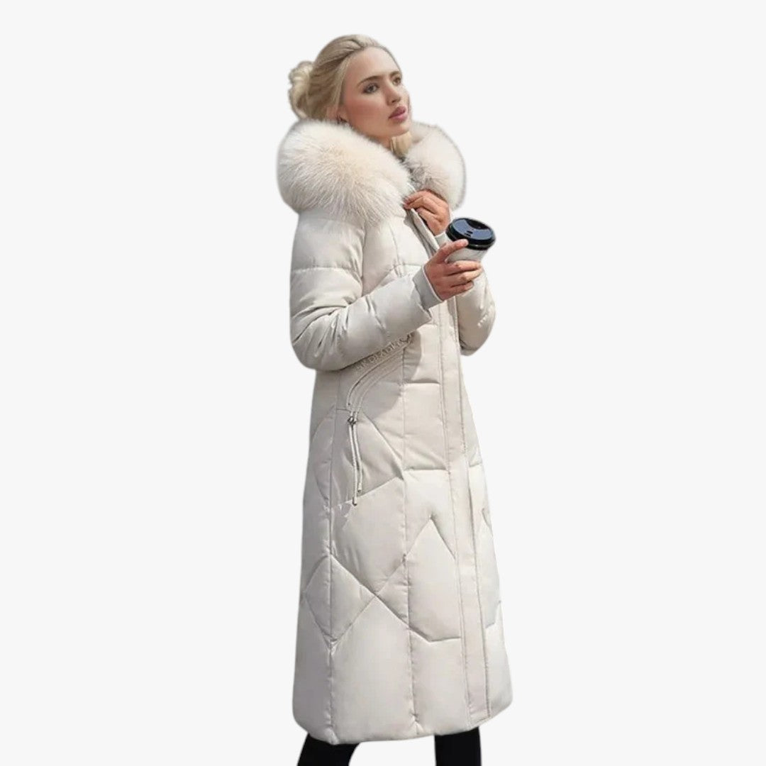 Damen-Winterdaunenjacke mit Kapuze | Mantel