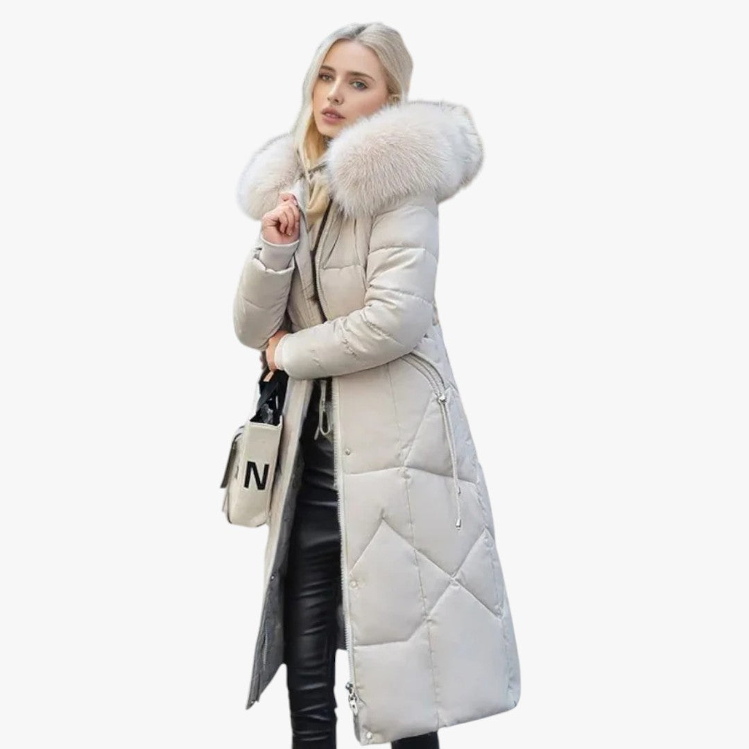 Damen-Winterdaunenjacke mit Kapuze | Mantel