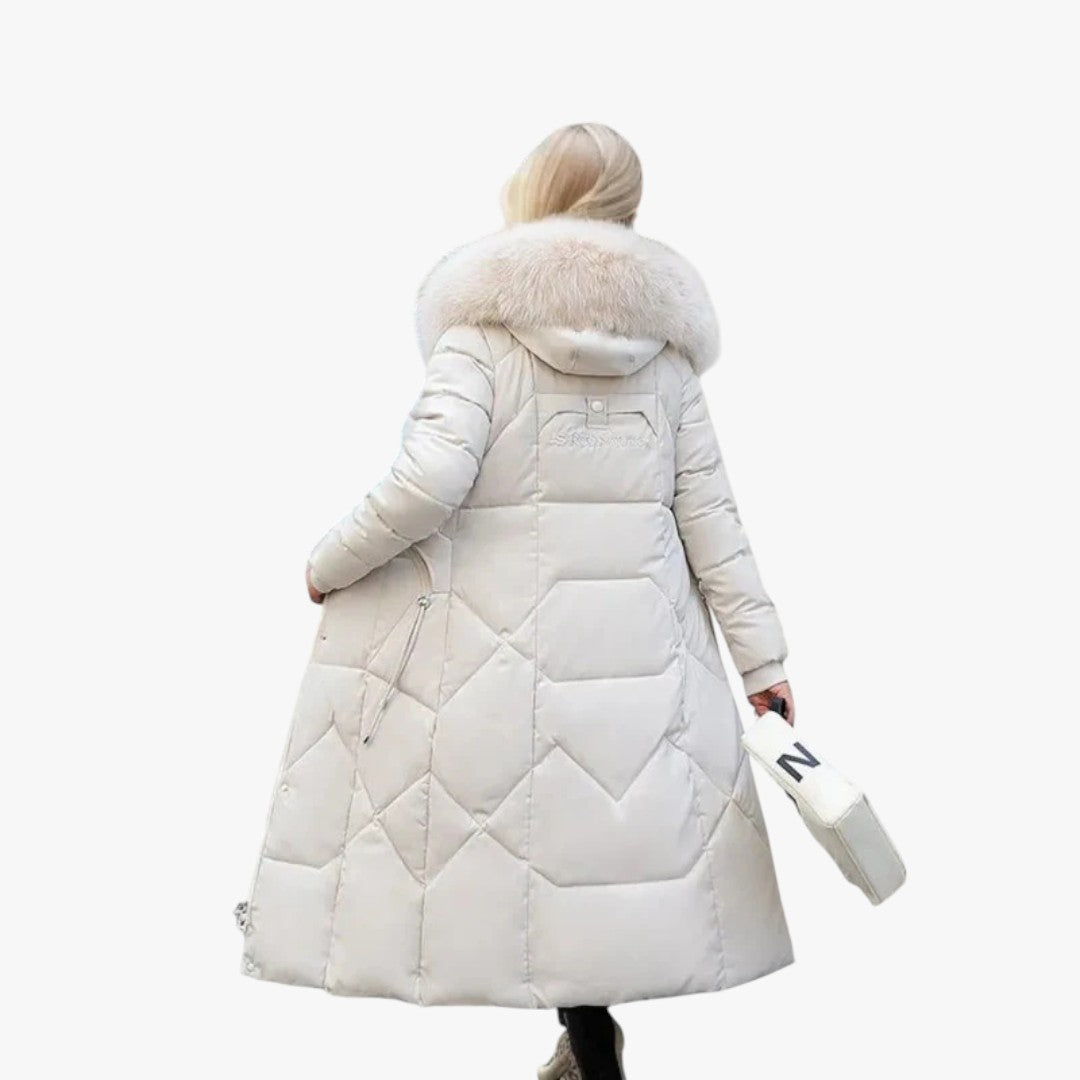 Damen-Winterdaunenjacke mit Kapuze | Mantel