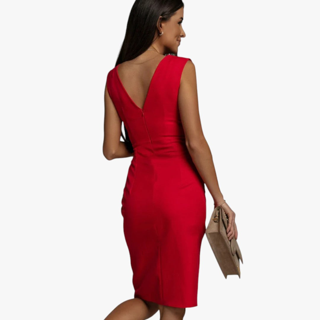 Damen Ballkleid mit V-Ausschnitt für Weihnachten | Mini