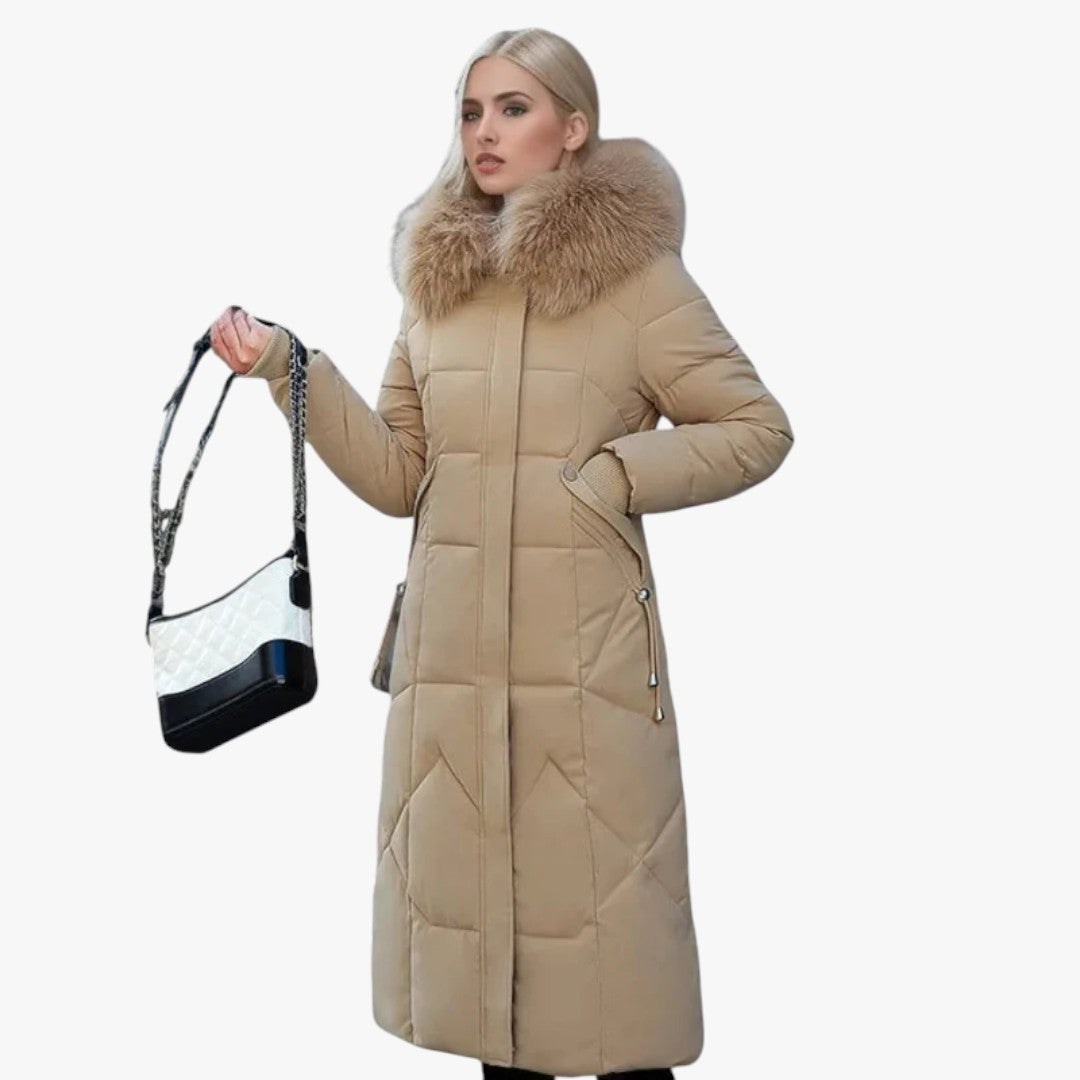 Damen-Winterdaunenjacke mit Kapuze | Mantel