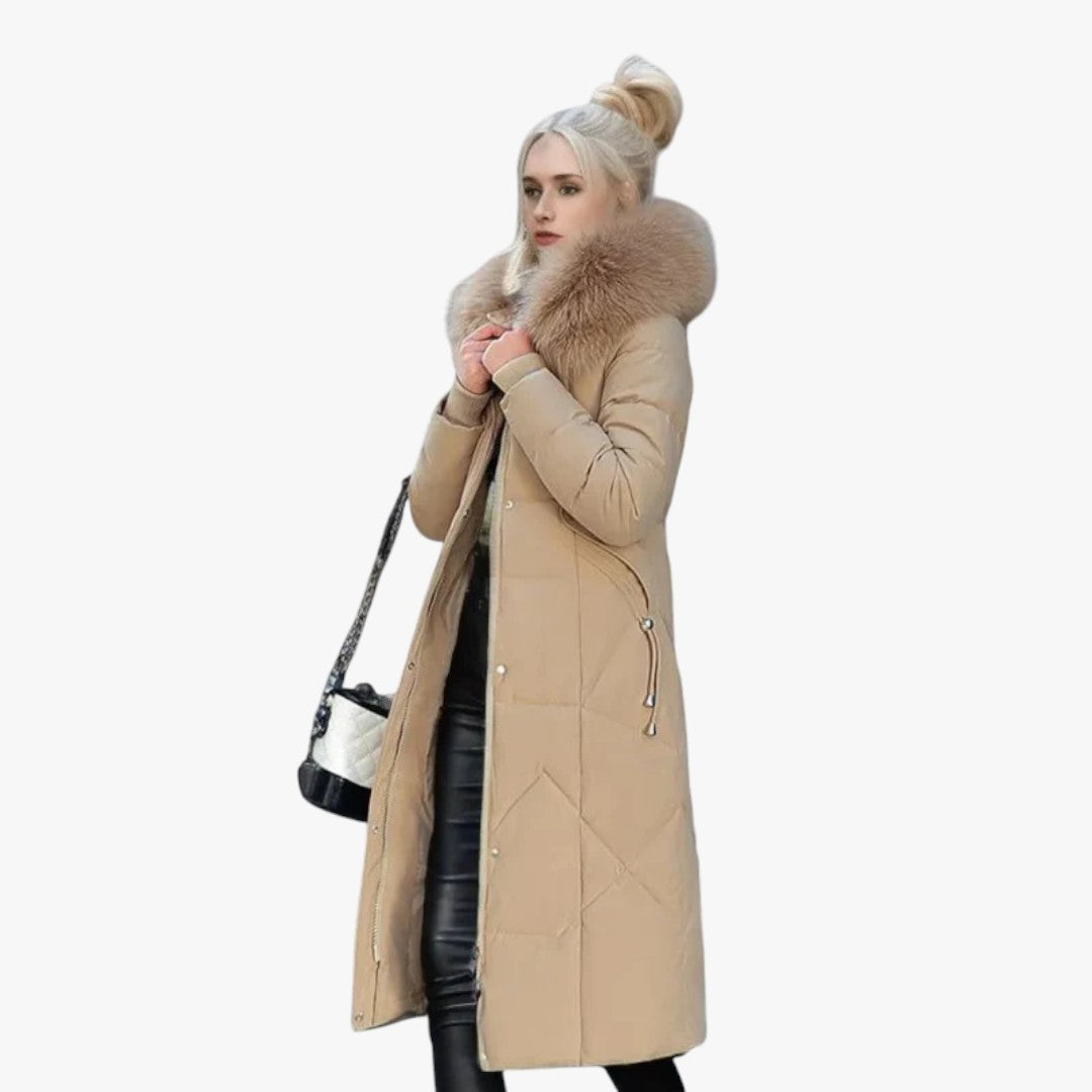Damen-Winterdaunenjacke mit Kapuze | Mantel