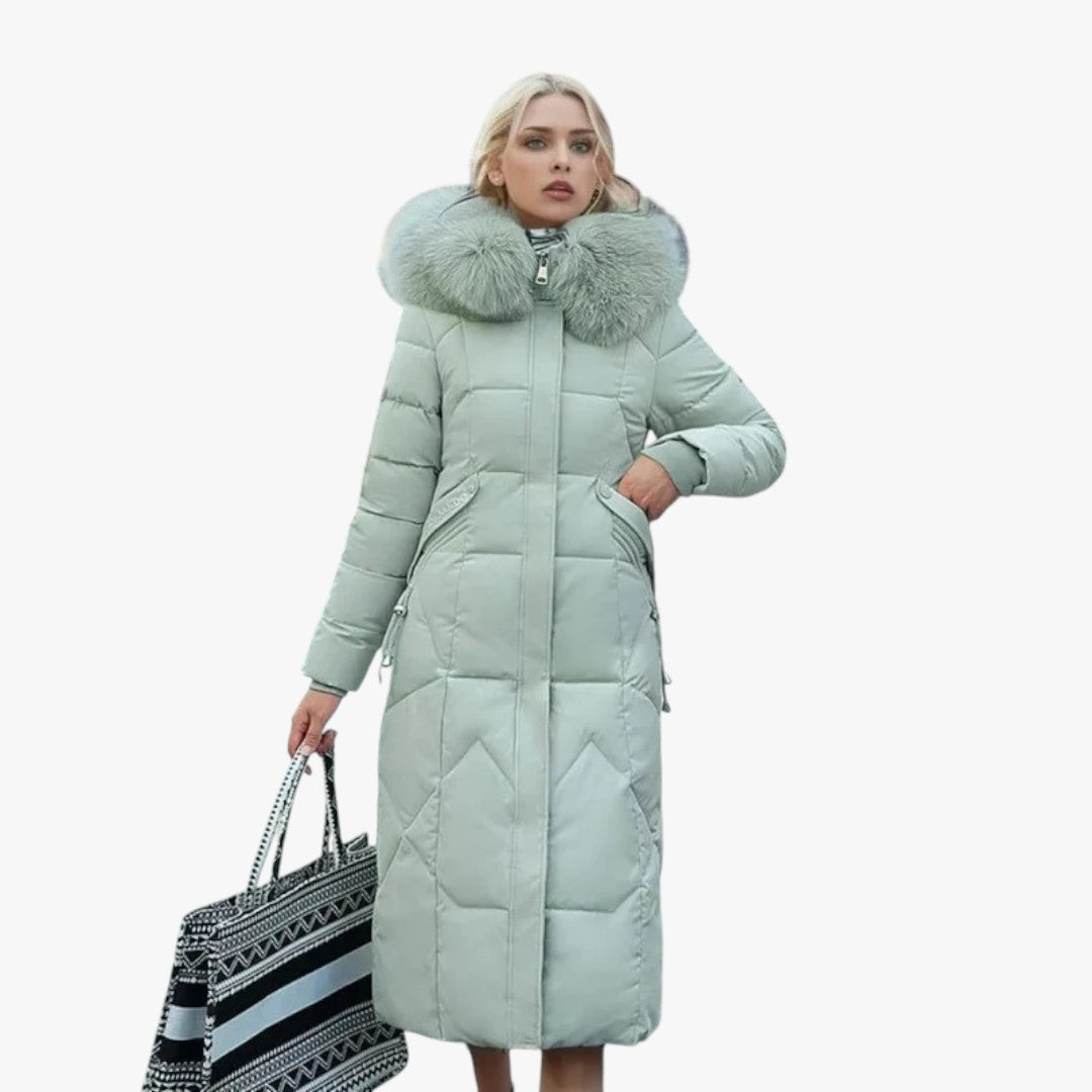 Damen-Winterdaunenjacke mit Kapuze | Mantel