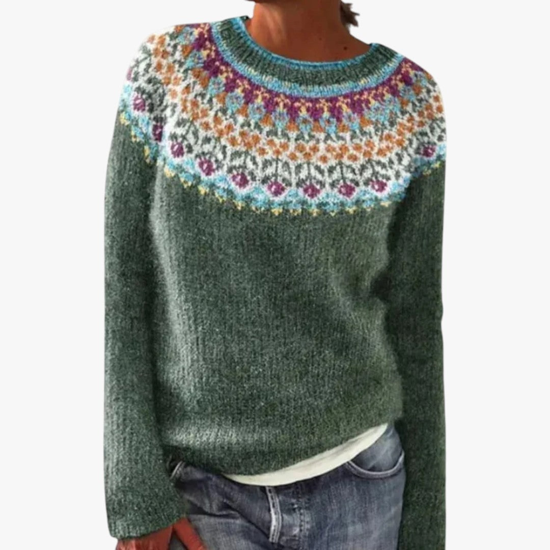 Damen Norwegerpullover mit Rundkragen