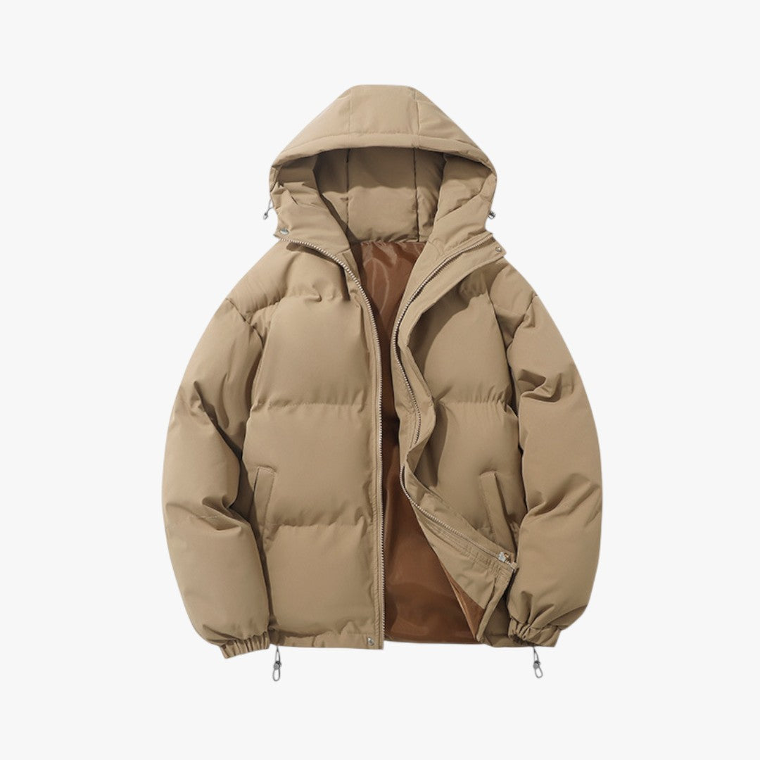 Unisex Puffer Winterjacke mit Kapuze | Kurz