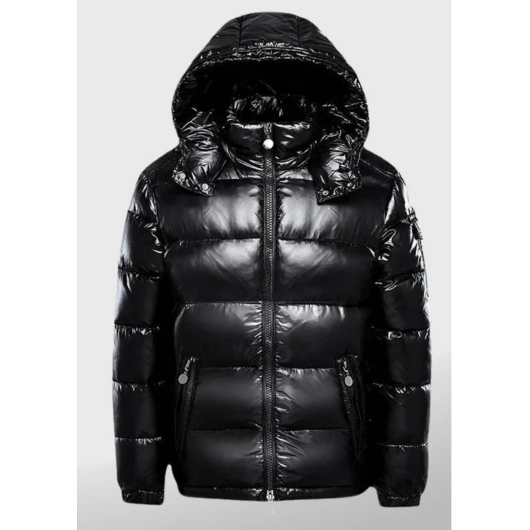 Winter Pufferjacke für Herren mit Kapuze und Taschen | Kurz