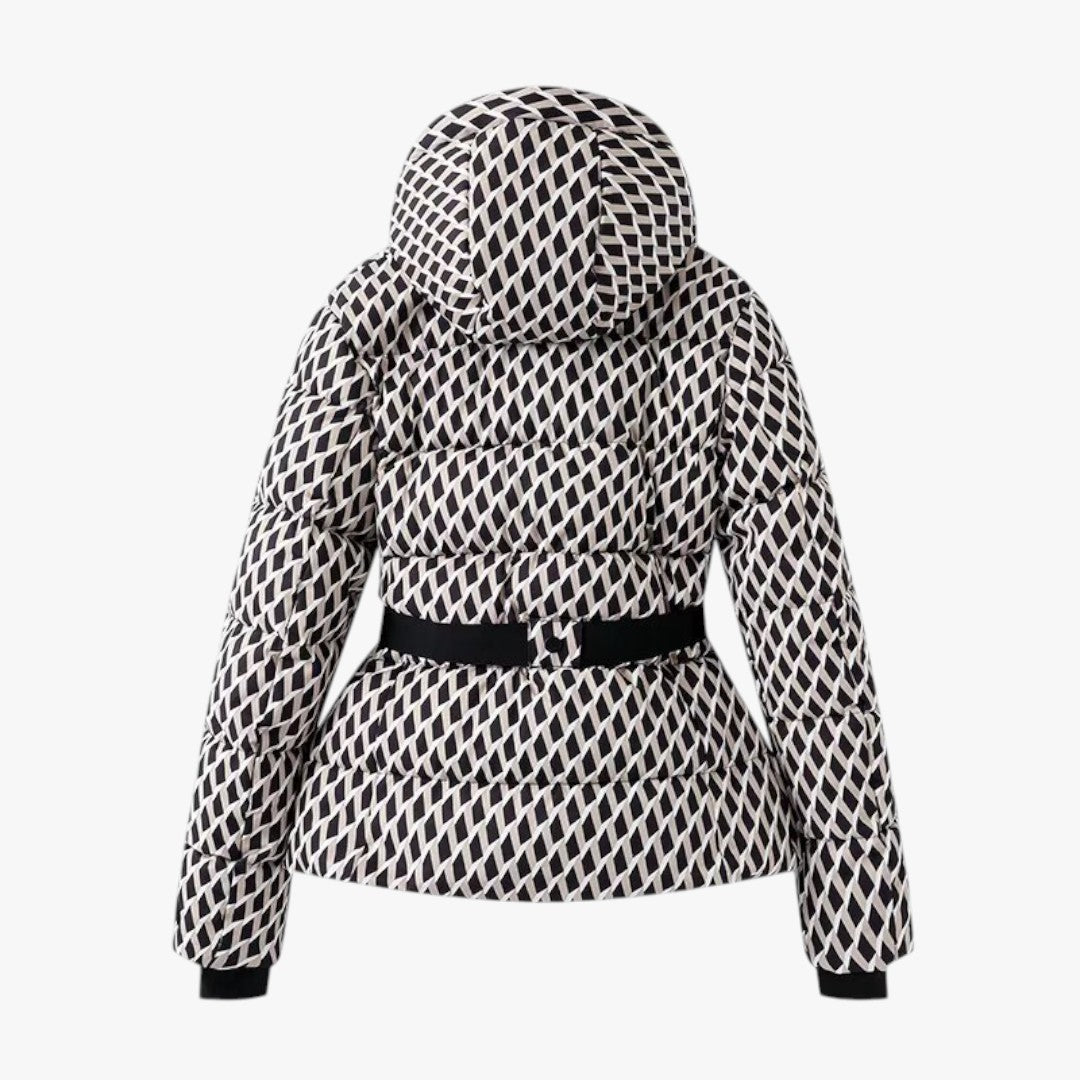 Damen Winter Skijacke mit Gürtel | Kurz