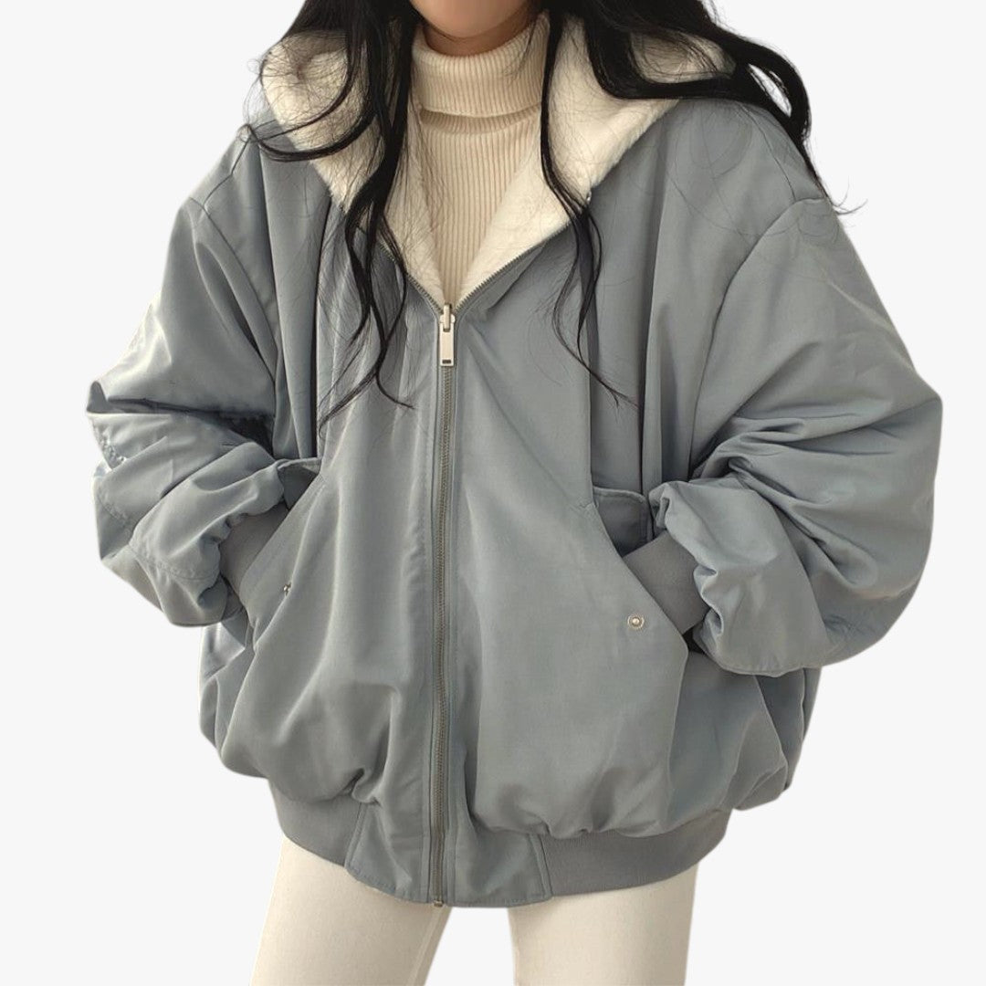 Damen Warme Bomber Winterjacke | Kurz