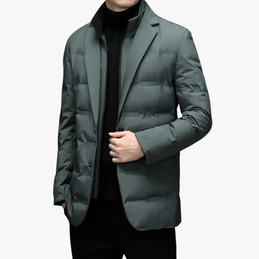 Herren Winterjacke gefüttert mit Knöpfen und Reißverschluss