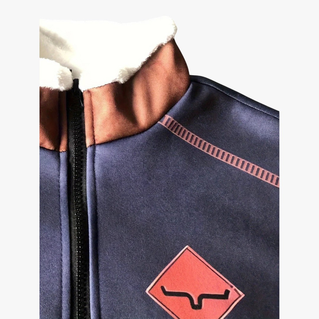 Gefütterter Herrenpullover mit Reißverschluss