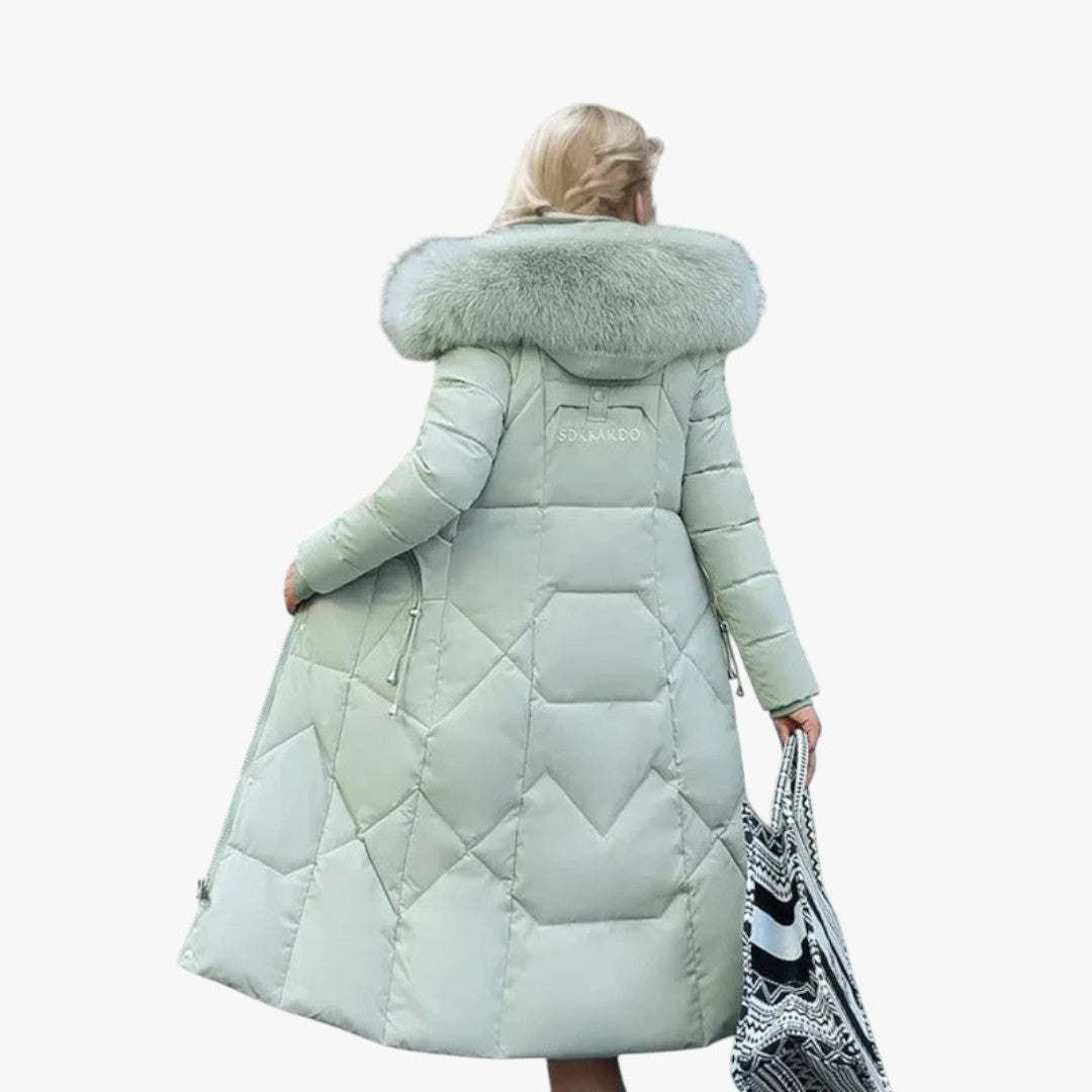 Damen-Winterdaunenjacke mit Kapuze | Mantel