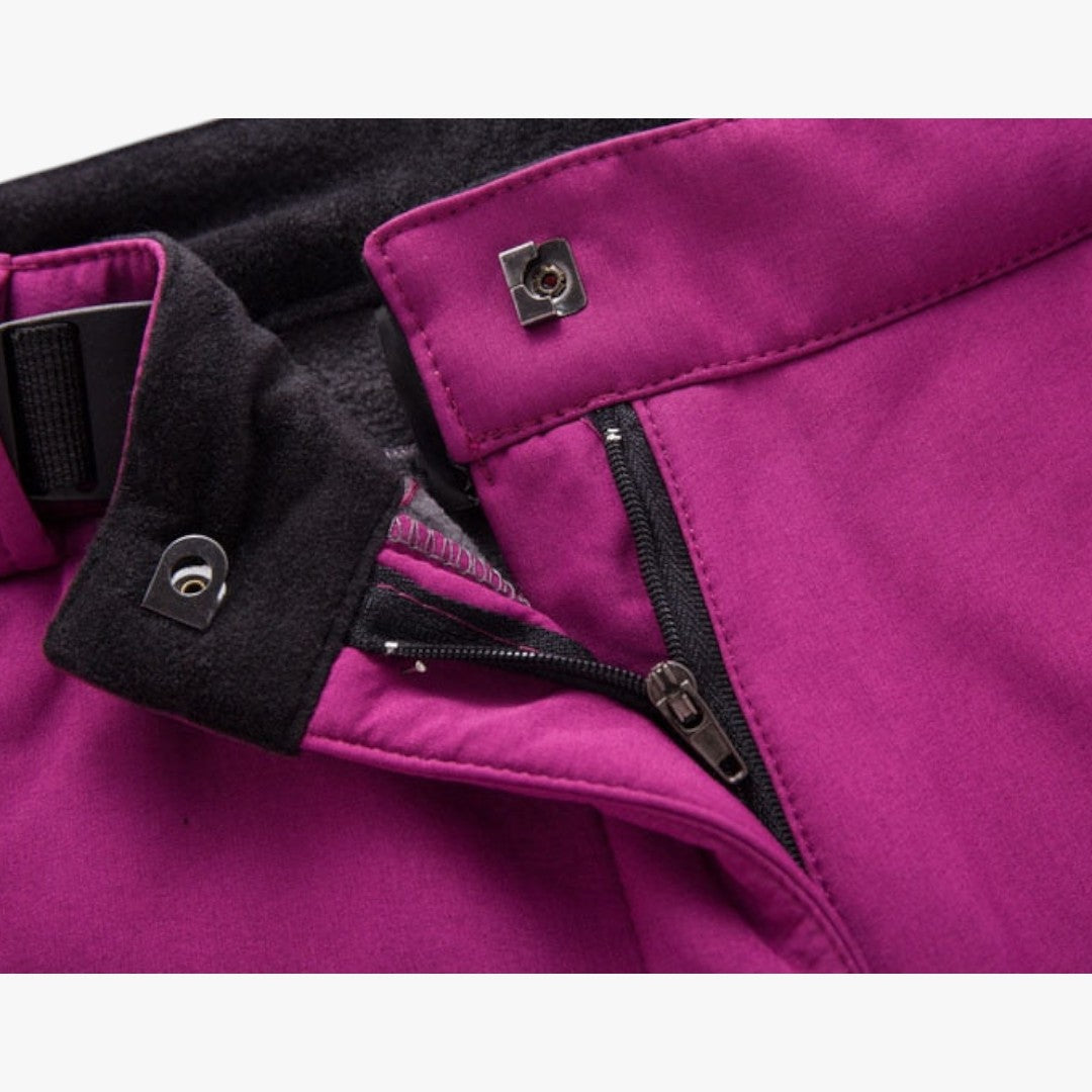 Warme Damen-Skihose mit Gürtel | Winter-Wanderhose