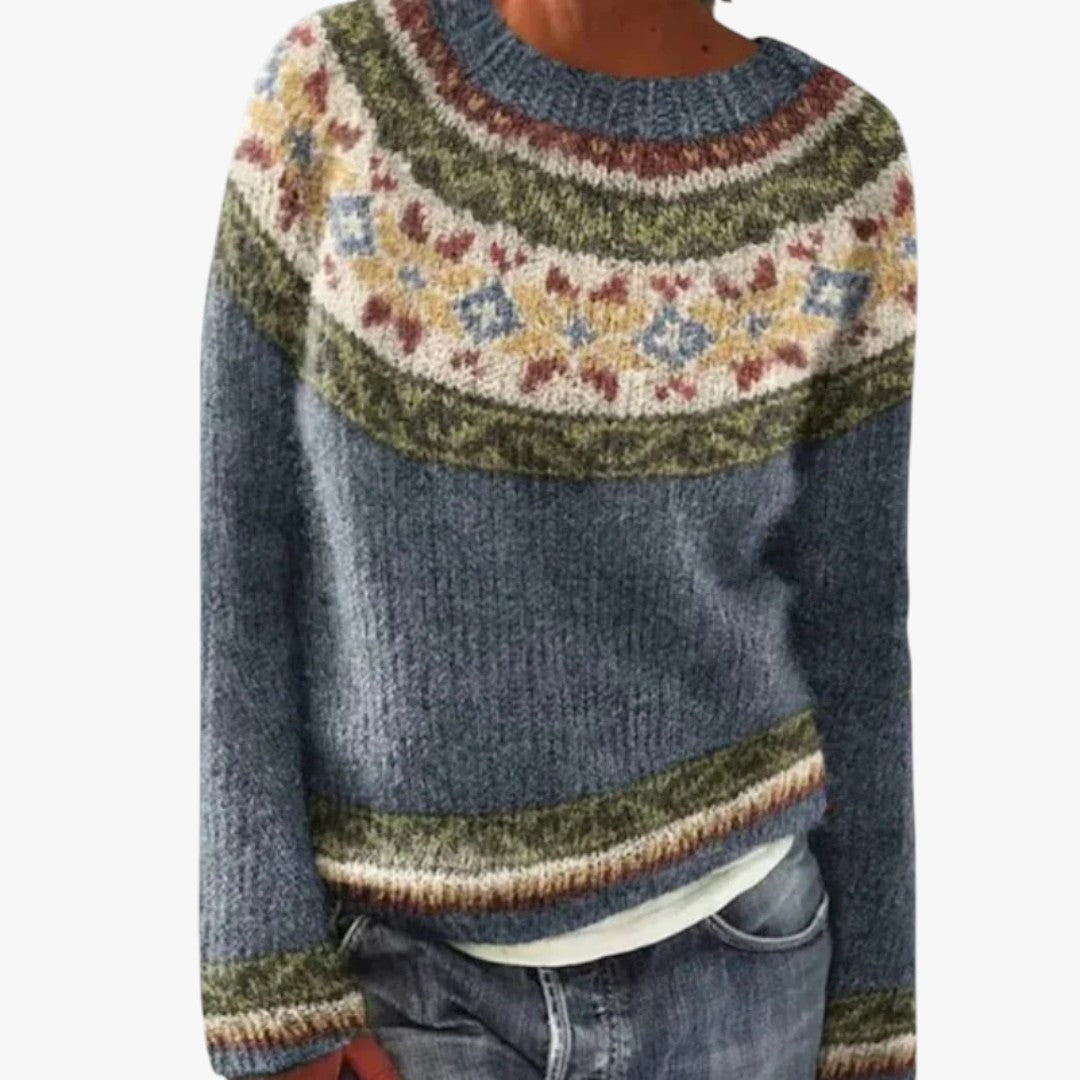 Damen Norwegerpullover mit Rundkragen