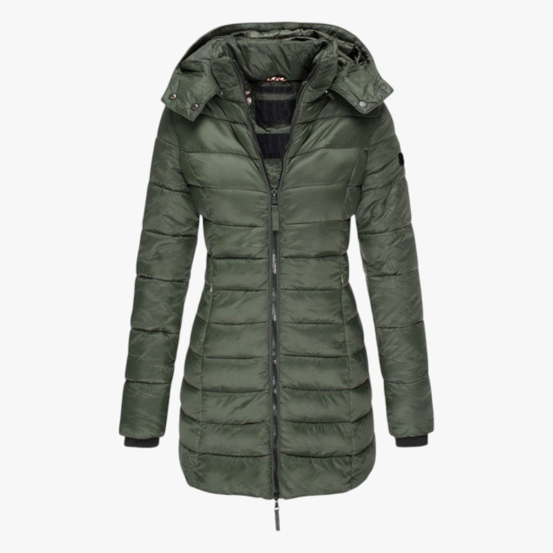Damen Winter Daunenjacke mit Kapuze | Lang