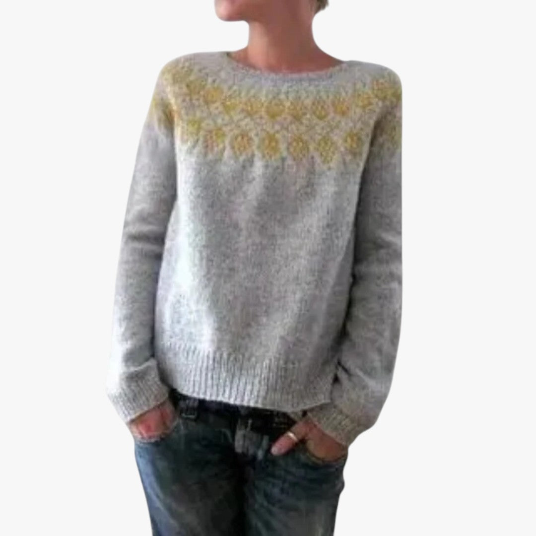 Damen warmer Norweger Winterpullover | Lockere Passform