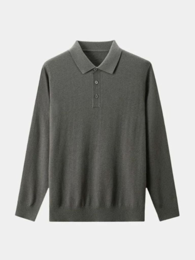 Wollstrick Polo Pullover mit Knöpfen – Stilvoller Komfort
