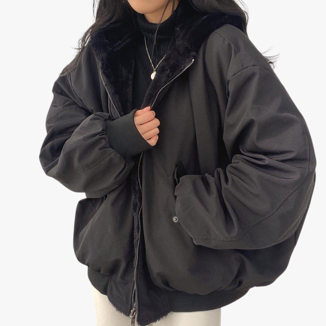 Damen Warme Bomber Winterjacke | Kurz