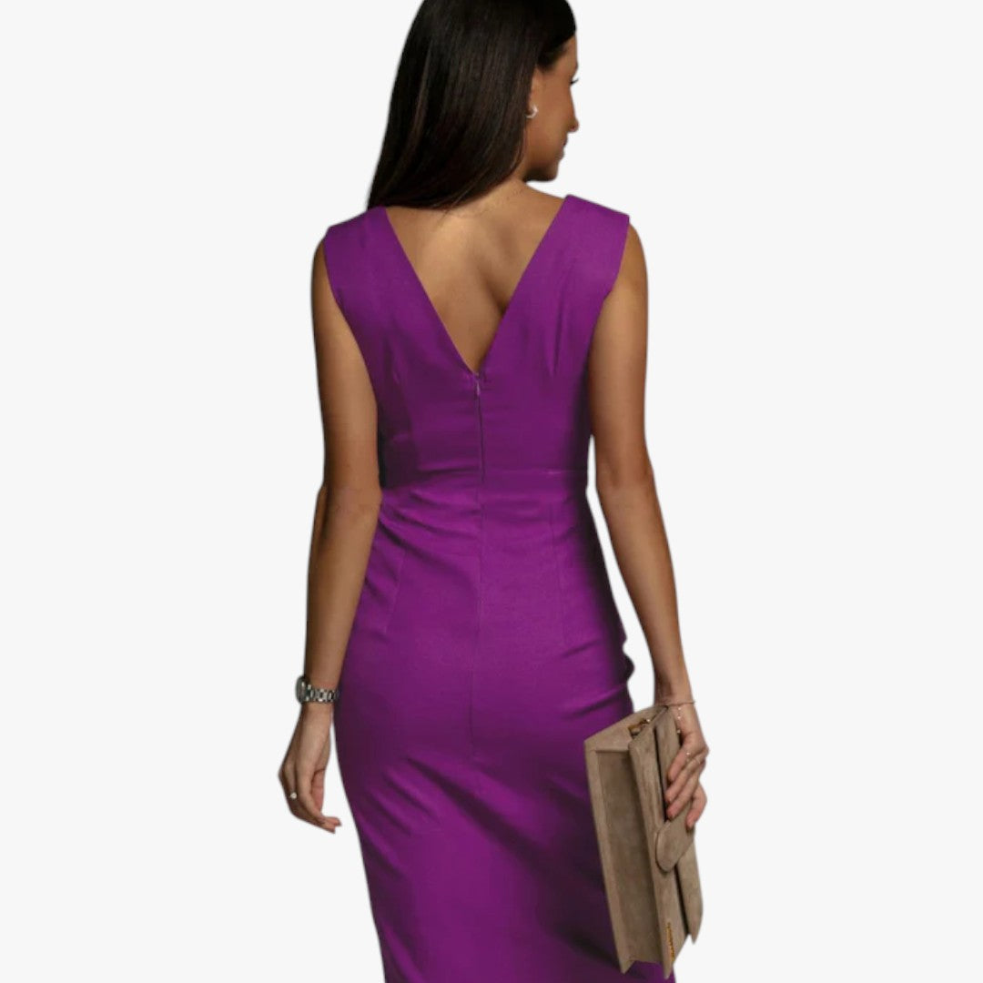 Damen Ballkleid mit V-Ausschnitt für Weihnachten | Mini