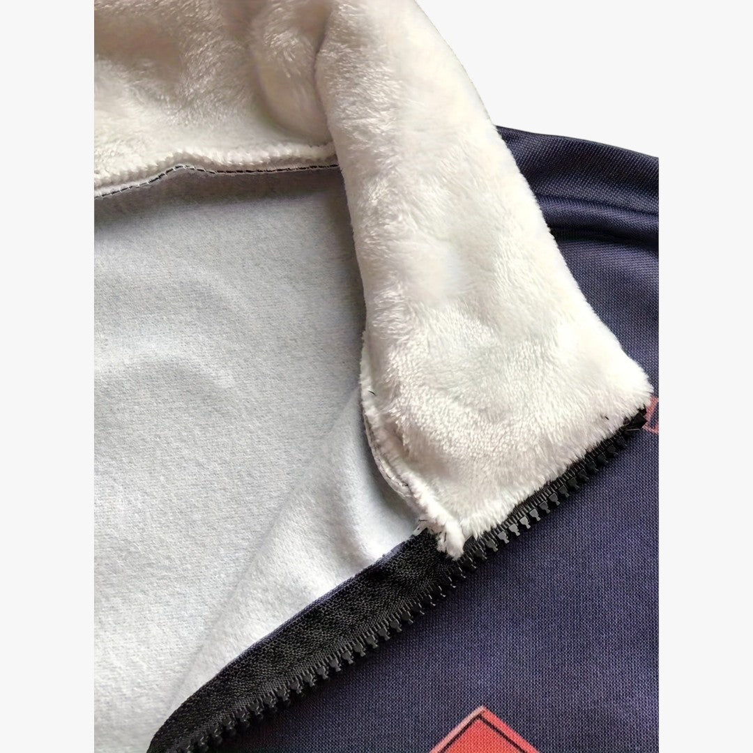 Gefütterter Herrenpullover mit Reißverschluss