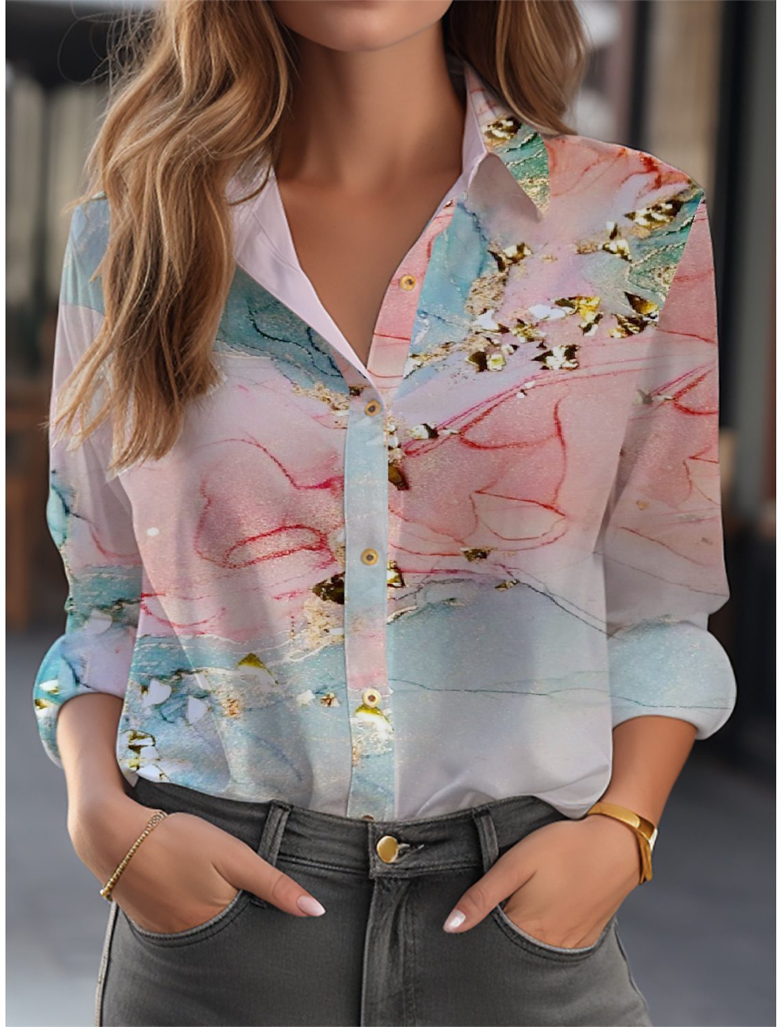 Elegante Damen Bluse mit Muster