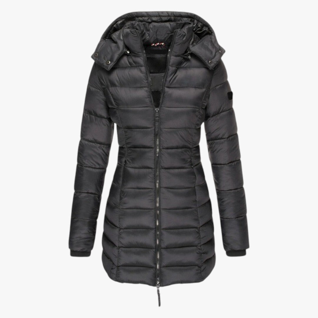Damen Winter Daunenjacke mit Kapuze | Lang