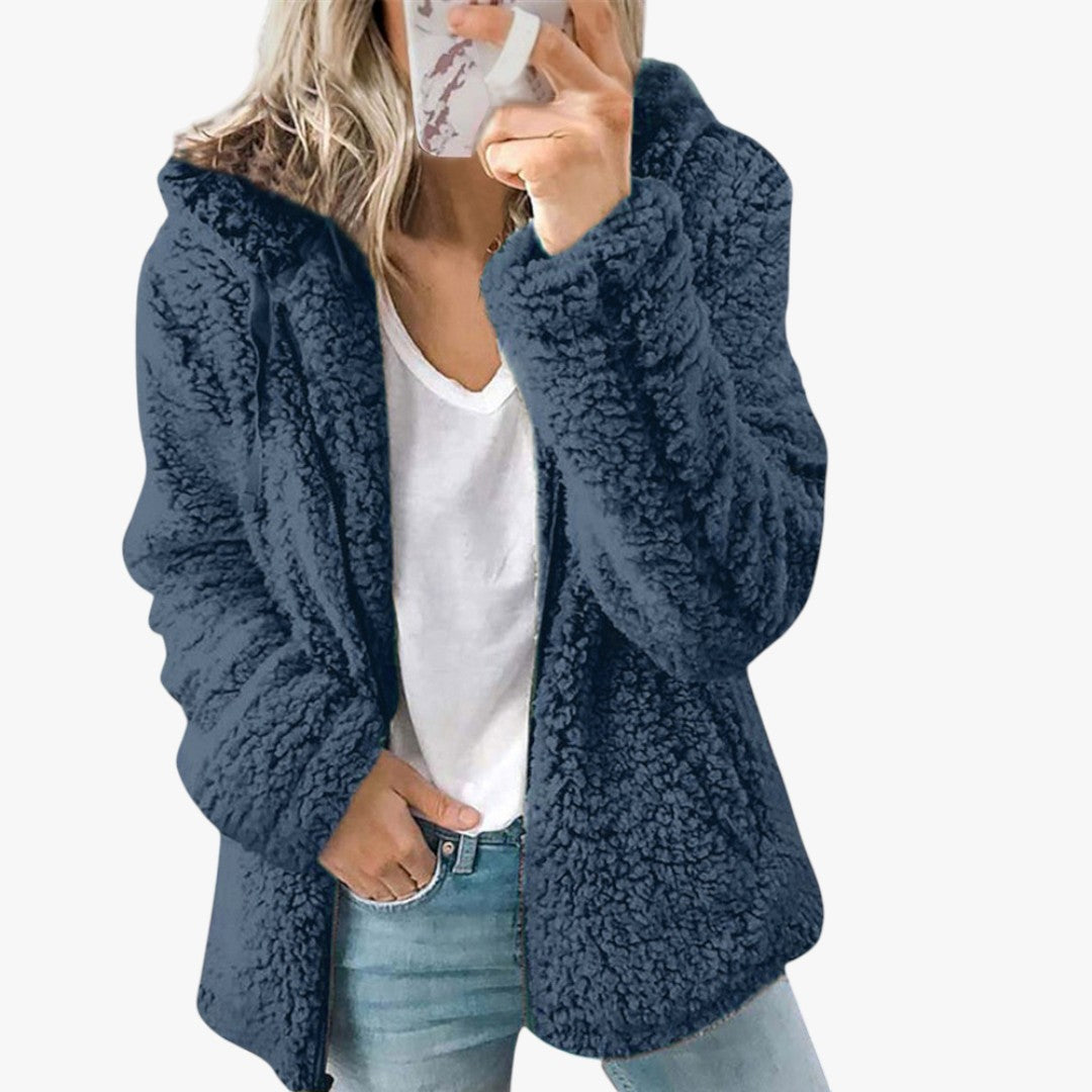 Damen Winter Teddy Fleecejacke | Lang