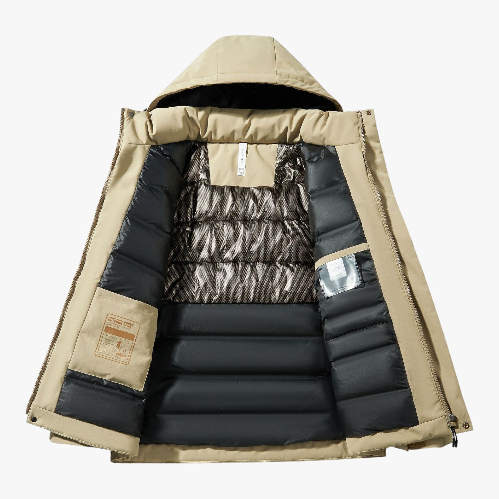 Unisex Skijacke mit Kapuze und Taschen | Reißverschluss