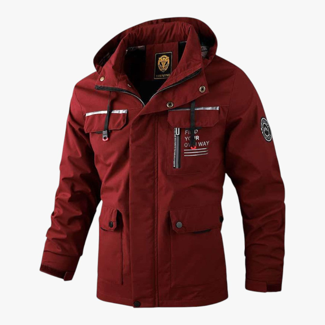 Herren Winter Skijacke mit Taschen und Kapuze | Kurz