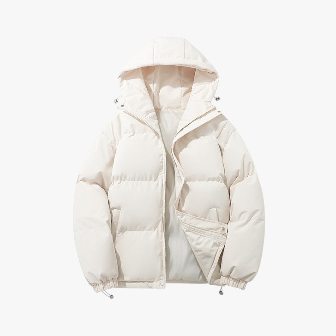 Unisex Puffer Winterjacke mit Kapuze | Kurz