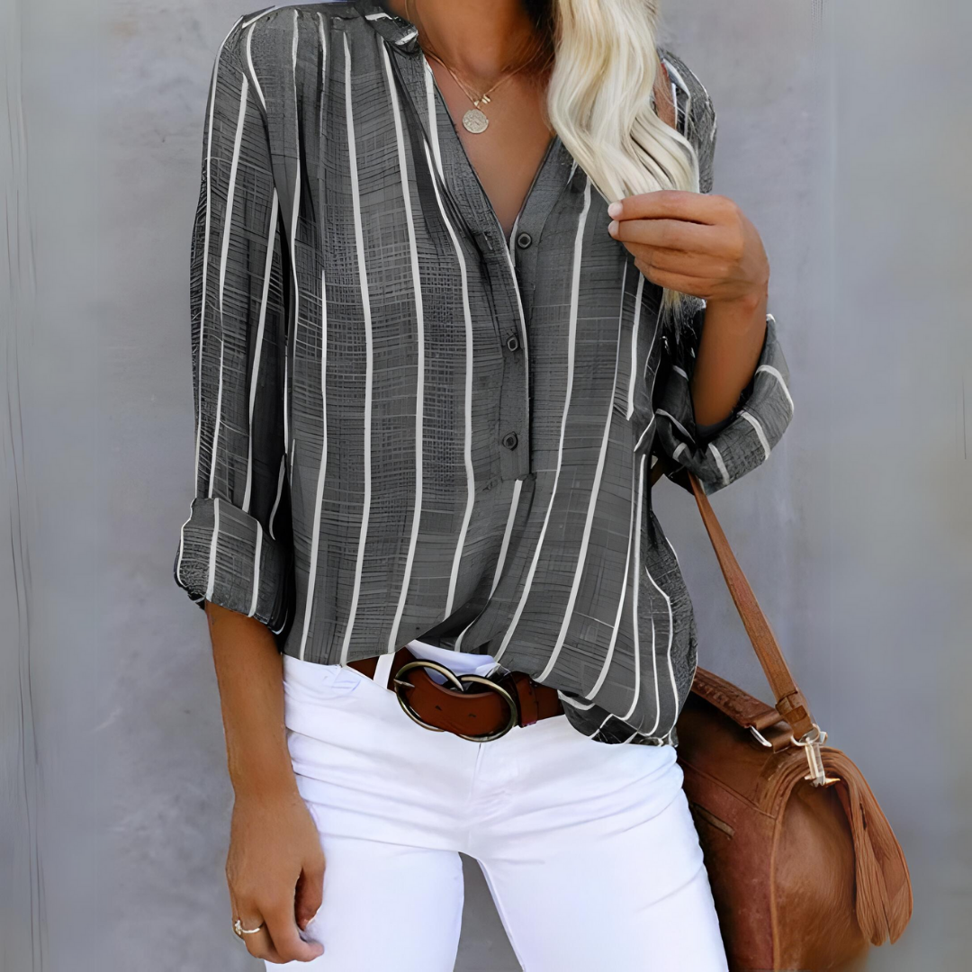 Elegante Gestreifte Damenbluse - Vielseitig & Stilvoll-5