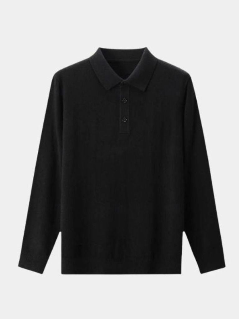 Wollstrick Polo Pullover mit Knöpfen – Stilvoller Komfort
